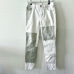 Free People patchwork off-white and grey jeans